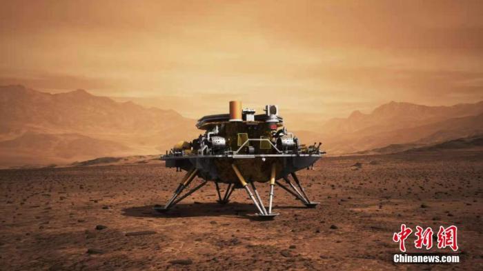 天问一号着陆火星效果图。 中国航天科技集团八院供图 article_img