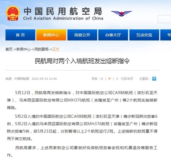 中国民航局网站截图 article_img