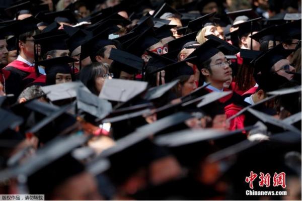 资料图：哈佛大学举行毕业典礼。