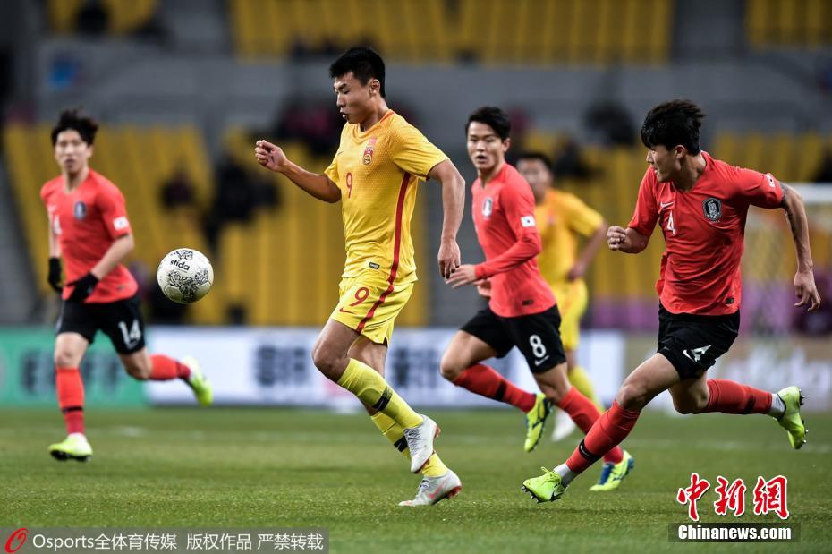 资料图：2019年东亚杯中，国足选拔队0:1不敌韩国。图片来源：Osports全体育图片社