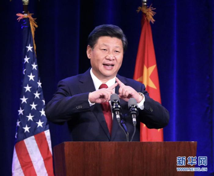 2015年9月22日,国家主席习近平在美国华盛顿州西雅图市出席华盛顿州当地政府和美国友好团体联合举行的欢迎宴会并发表演讲。新华社记者 刘卫兵 摄 article_img
