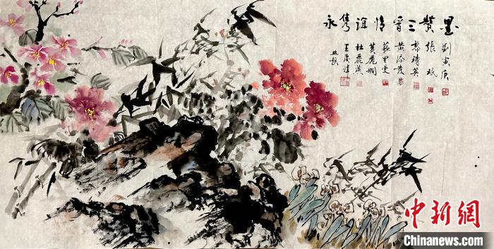 晋港两地书画家合作的作品。山西省侨联供图 article_img