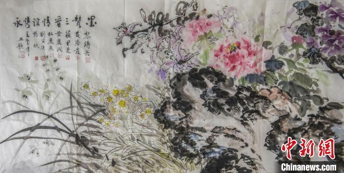 晋港两地书画家合作的作品。山西省侨联供图 article_img