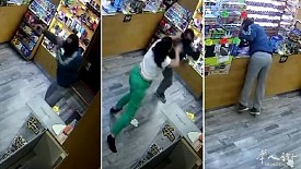 【视频】这老板娘真猛！遇到持枪抢劫直接扑上去撕扯！ 