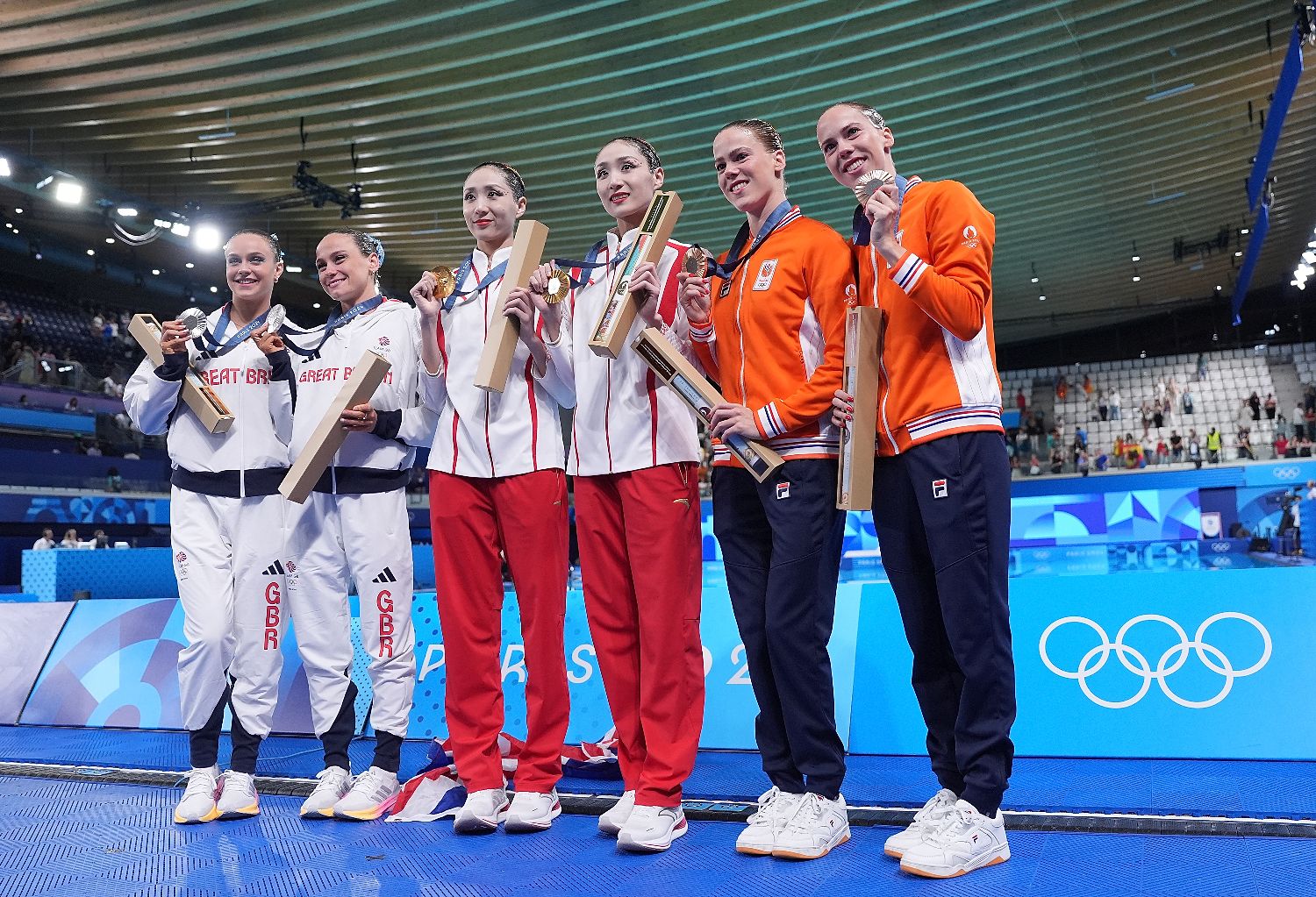 中国组合王柳懿/王芊懿夺得花样游泳双人项目冠军